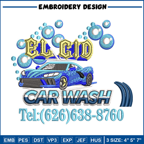 El cid car wash embroidery design, Logo embroidery, Embroidery file,Embroidery shirt, Emb design, Digital download.jpg