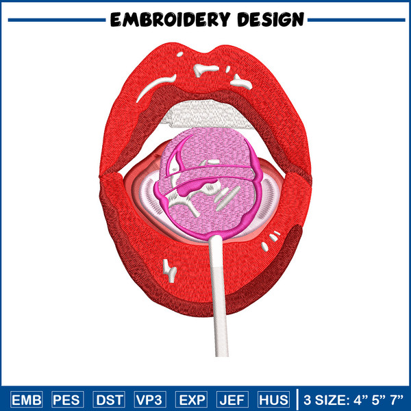 Lips lollipop embroidery design, Lips embroidery, Embroidery file, Embroidery shirt, Emb design, Digital download.jpg