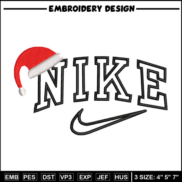 Nike hat embroidery design, Chrismas embroidery, Nike design, Embroidery shirt, Embroidery file, Digital download.jpg