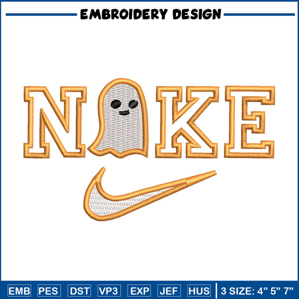 Nike x ghost horror embroidery design, Ghost embroidery, Nike design, Embroidery shirt, Embroidery file,Digital download.jpg