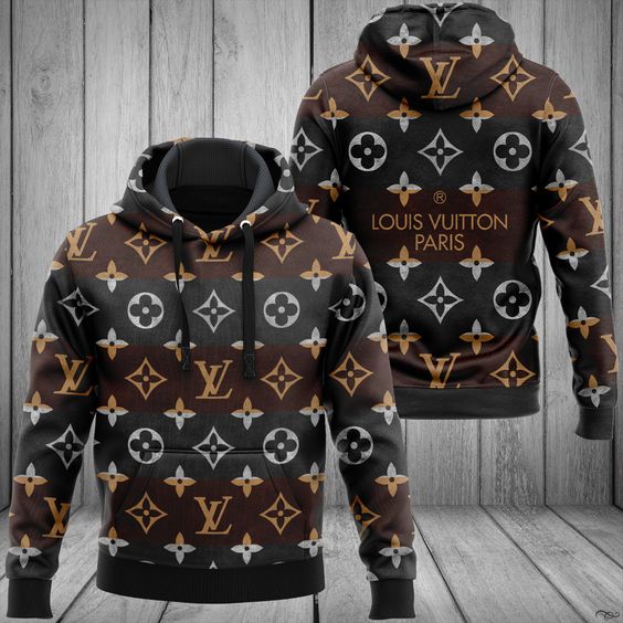 Luxury Louis vuitton black unisex hoodie for men women lv luxury