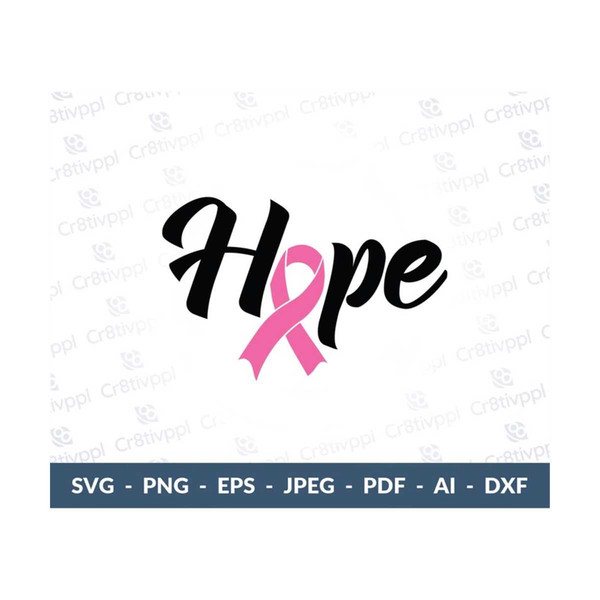 Hope Ribbon svg, pink Ribben svg, Breast Cancer svg, cancer - Inspire ...