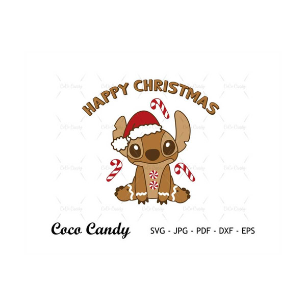 Stitch Svg, Stitch Santa Svg, Xmas Svg, Cane Candy Svg