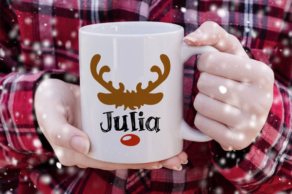 Personalized Christmas Reindeer Mug, Reindeer Gifts, Cute Re - Inspire  Uplift