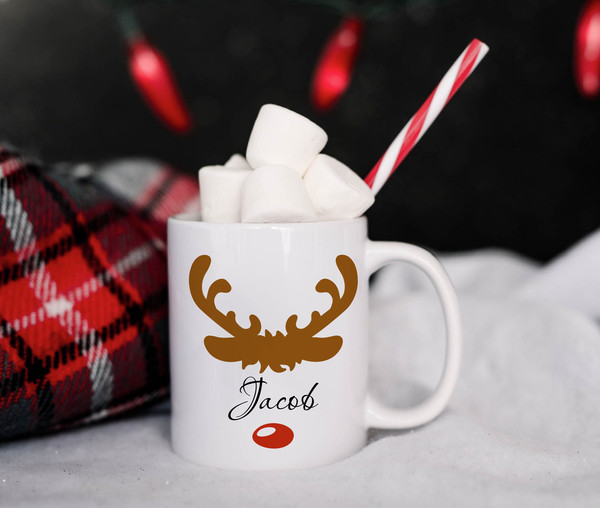 Personalized Reindeer Coffee Mug