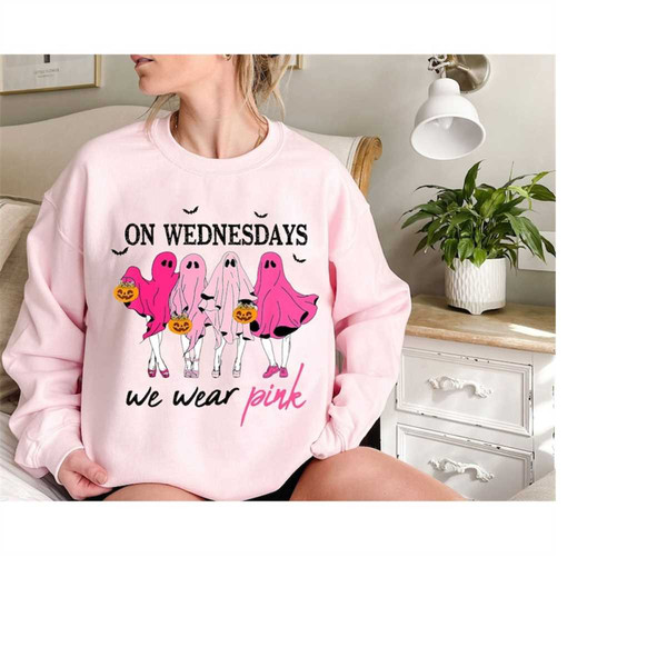 On Wednesday We Wear Pink Ghost Sweatshirt, Mean Girls Ghost Shirt