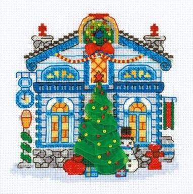 Cross Stitch Kit  - Ice House - Christmas - Embroidery Kit - Needlework Kit - DIY Kit.jpg