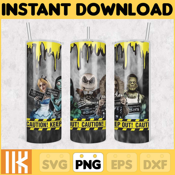 Horror Movies Characters Tumbler, Halloween Tumbler PNG, 20oz Skinny Tumbler, Scary Tumbler Wrap, Sublimation Designs (24).jpg