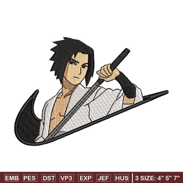 Sasuke saga nike embroidery design, Naruto embroidery, Anime design, Embroidery shirt, Embroidery file, Digital download.jpg