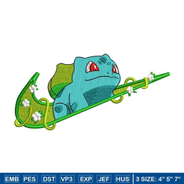 Bubasaur nike embroidery design, Pokemon embroidery, nike design, anime design, anime shirt, Digital download.jpg