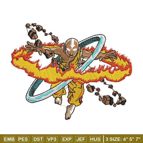 Aang embroidery design, Avatar embroidery, Anime design, Embroidery shirt, Embroidery file, Digital download.jpg