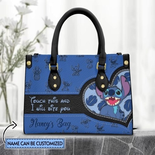 Custom Name I Will Bite You Stitch Leather Handbag, Stitch Lovers HandBag,Stitch Women Bags,Women Leather Bag,Custom Handbag,Shopping Bag - 2.jpg