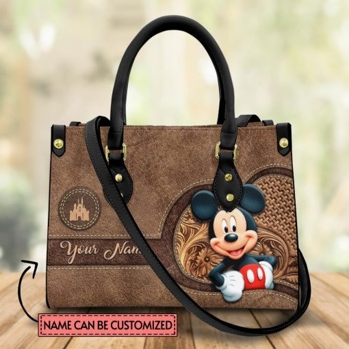 Custom Name Mickey Leather Bag,Mickey Handbag,Disney Lover's Handbag,Disney Bags,Handmade Bag,Woman Handbag,Custom Leather Bag,Shopping Bag - 1.jpg