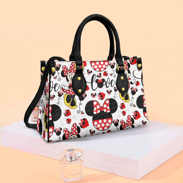 Cute Minnie Icons Handbag, Anniversary Mickey Handbag, Disney Leatherr Handbag, Shoulder Handbag, Gift For Disney Fans - 2.jpg
