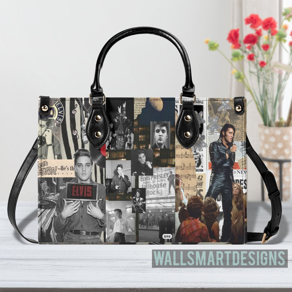 Elvis Presley Leather handBag, Leather Bag,Travel handbag,Teacher Handbag,Gift for fan,Handmade Bag,Custom Bag,Vintage Bags,Woman Shoulder - 1.jpg