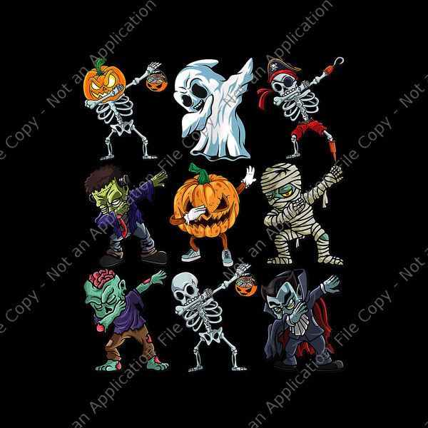 Dabbing Skeleton And Monsters Halloween Png, Ghost Dabbing H - Inspire  Uplift