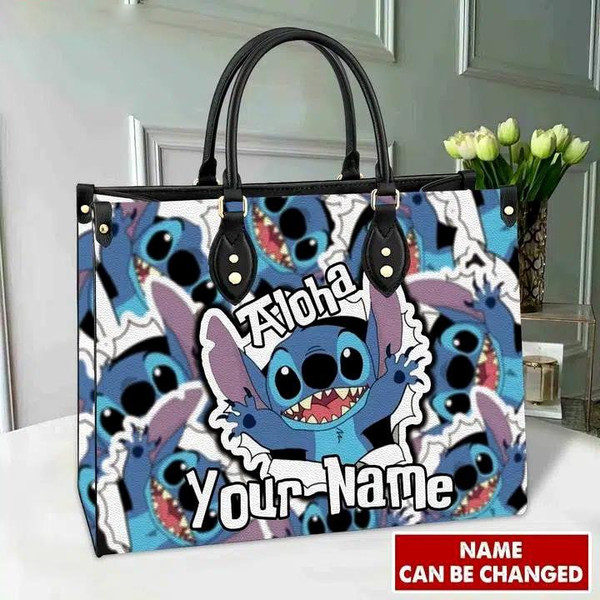 Custom Stitch women leather bag,Lilo And Stitch,Stitch Woman Handbag,Stitch Lover's Handbag,Custom Leather Bag,Personalized Bag,Shopping Bag - 1.jpg
