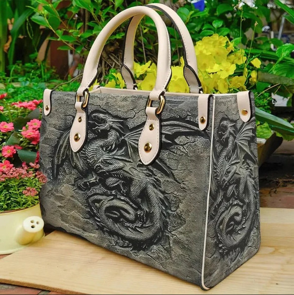 Dragon Stone Land Women leather Bag Handbag,Dragon Stone Woman Handbag,Dragon Stone Women Bag and Purses,Custom Leather Bag Shopping Handbag - 2.jpg