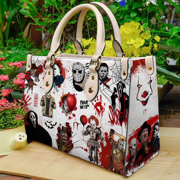 Halloween Horror Movies Characters Leather Bag For Women,Halloween Bags and Purses,Handmade Bag,Women Handbag,Shopping Bag,Halloween Gifts - 1.jpg