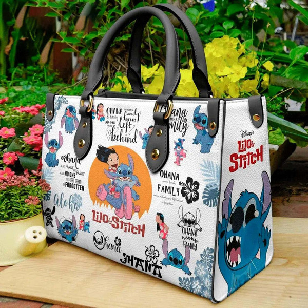 Stitch women leather hand bag,Stitch Woman Handbag,Lilo And Stitch,Stitch Lover's Handbag,Custom Leather Bag,Personalized Bag,Shopping Bag - 1.jpg