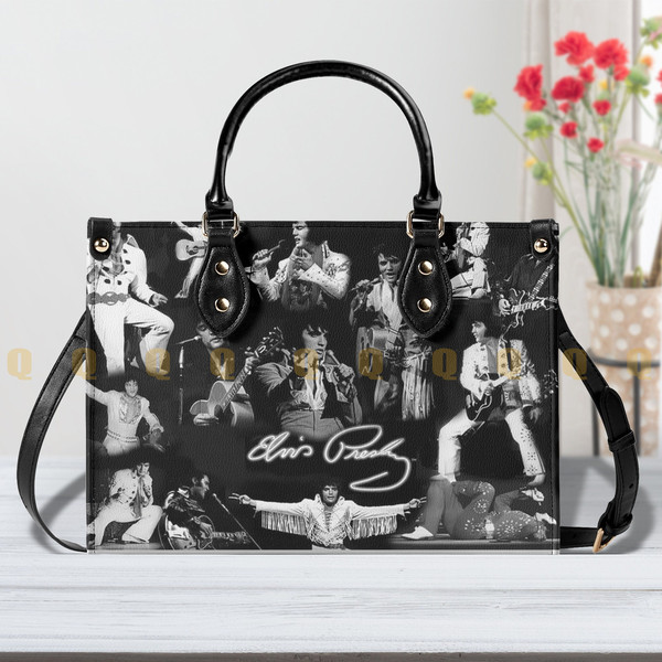 Elvis Presley Leather handBag,The King Of Rock,Elvis Handbag,Gift for fan,Handmade Bag,Custom Bag,Vintage Bags,Woman Shoulder - 2.jpg