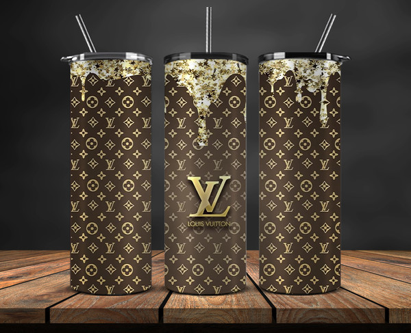 Louis Vuitton Gold Tumbler Wrap PNG Sublimation Digital Down - Inspire  Uplift