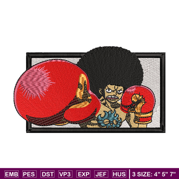Afro Luffy embroidery design, One Piece embroidery, embroidery file, anime design, anime shirt, Digital download.jpg