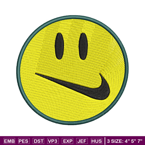 Emoji smile swoosh embroidery design, Emoji embroidery, logo design, embroidery file, logo shirt, Digital download.jpg