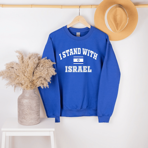 Stand With Israel, Jewish Shirt crewneck sweatshirt, Israel Hebrew Jewish Gift, Jewish Tee, Israel T-shirt, Peace for Israel and Palestine.png