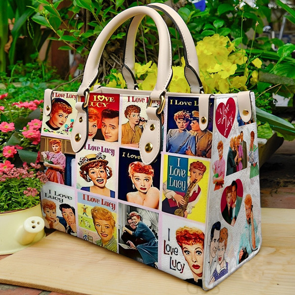 I Love Lucy Leather Handbag, I Love Lucy Women Bag, Personalized Leather BagPurseTote Bag, Custom I Love Lucy Shoulder Bag - 1.jpg
