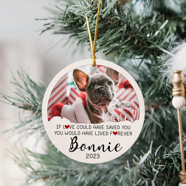 Custom Dog Portrait Ornament 2023, Memorial Pet Keepsake, Personalized Dog Loss Gift Christmas Ornament, Pet Over Rainbow Bridge Gift - 1.jpg