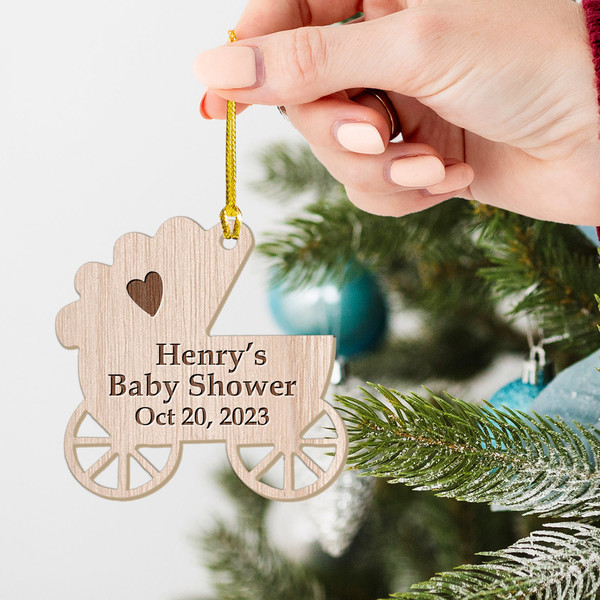 Custom Wood Baby Shower Ornament, Personalized Newborn Keepsake, Ideal Christmas Gift for Parents and Baby, Christmas Tree Hanging Xmas Gift - 2.jpg