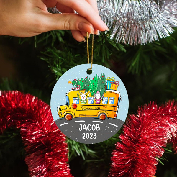 School Bus Driver Christmas Ornament, Personalized School Bus Driver Ornaments Xmas 2023, Bus Driver Ornament for Christmas Tree Decoration - 3.jpg