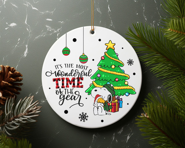 It's The Most Wonderfull Time Of The Year Christmas Ceramic Ornament Home Decor Christmas Round Ornament - 1.jpg