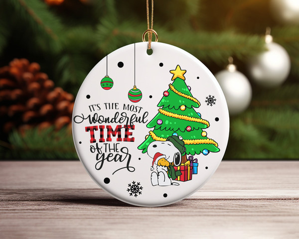 It's The Most Wonderfull Time Of The Year Christmas Ceramic Ornament Home Decor Christmas Round Ornament - 4.jpg