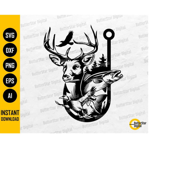 Outdoor Hunting SVG, Fish Hook SVG, Duck Hunt SVG