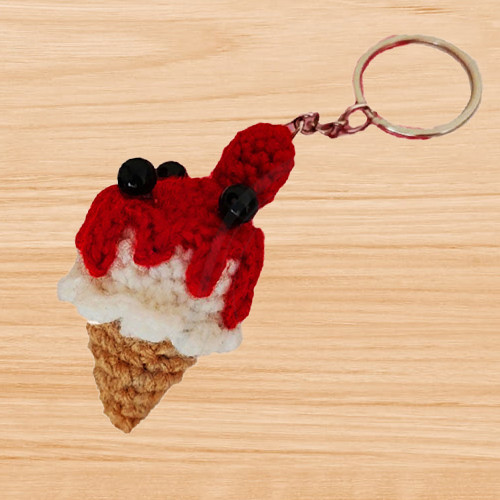 crochet ice cream keychain pattern