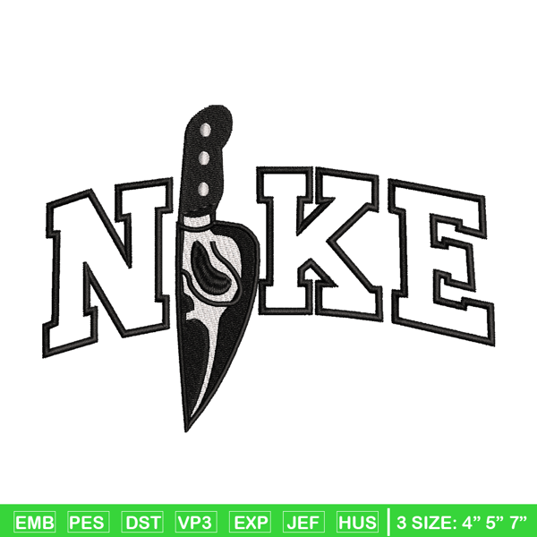 Ghostface Nike embroidery design, Ghostface embroidery, horror design, Embroidery file, nike shirt, Instant download.jpg