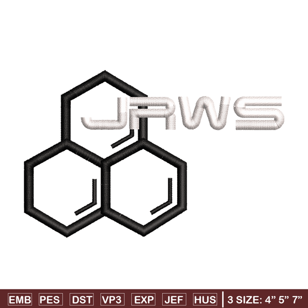 JRWS logo embroidery design, JRWS logo embroidery, logo design, Embroidery file, logo shirt, Instant download.jpg
