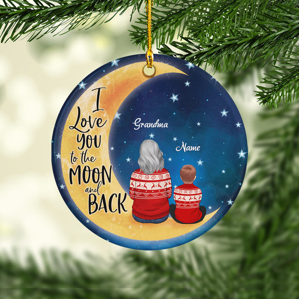 Custom Christmas Mom Daughter Son Ornament, Mother Christmas Ornament, Personalized Mommy Kids Home Decor - 1.jpg