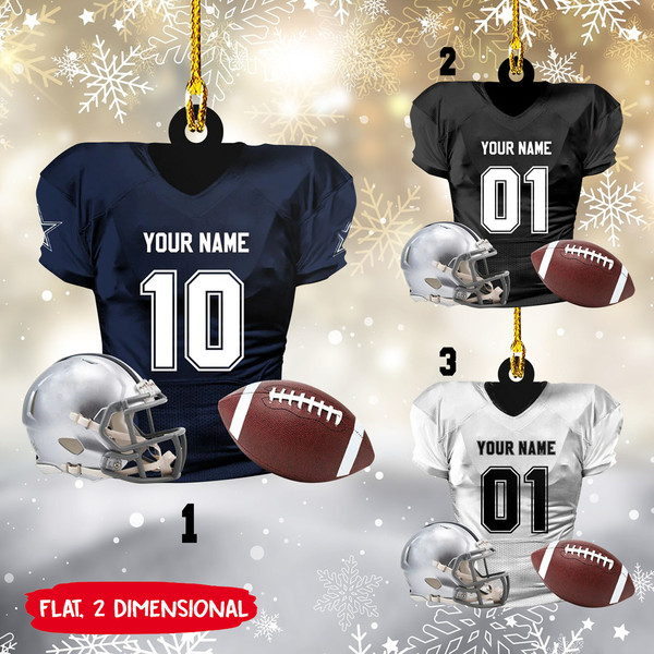 Football Set 2D Christmas Ornament, Football Lover Gift, Football Team Ornament - 1.jpg