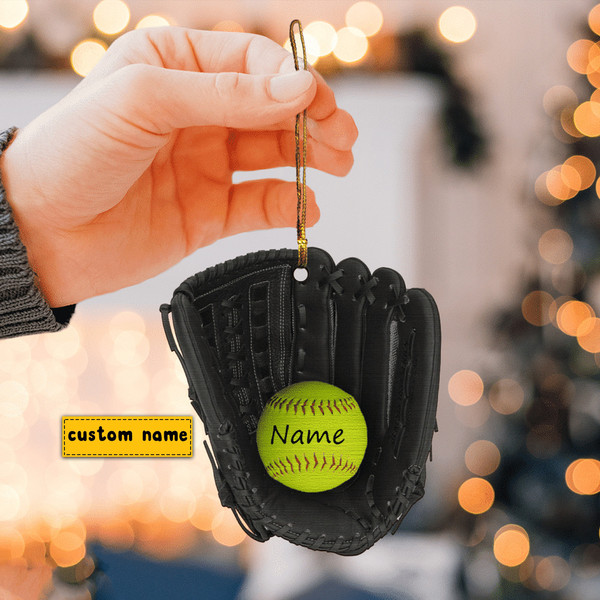 Softball Gloves Ornament Custom, Softball Christmas Ornament Gift - 1.jpg