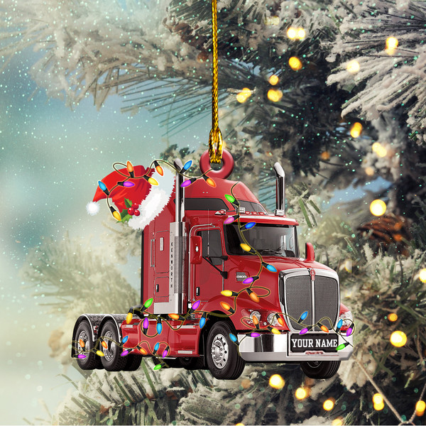 Truck Driver Christmas Ornament, Truck Merry Christmas, Personalized Truck Ornament - 1.jpg