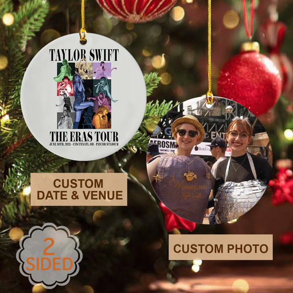 Custom Eras Tour Taylor Ornament, Personalized Swift Eras Tour