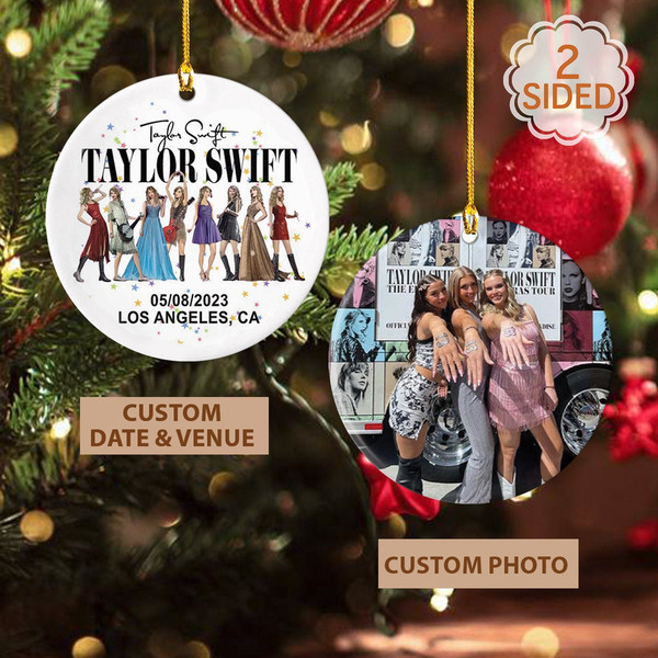 Personalized Taylor Swift Era's Tour Ceramic Ornament, The Era Tour 2023 ornament, Ceramic ornament Christmas, Fans Gifts Taylor, Music Fans - 1.jpg