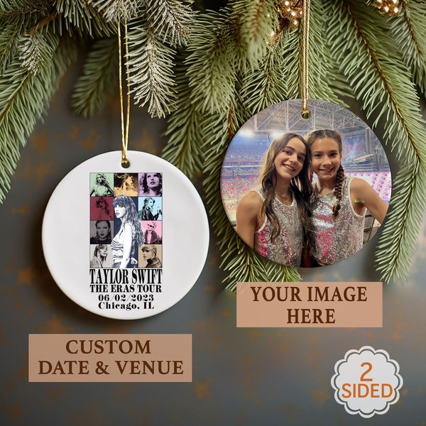 Personalized The Eras Tour Ornament, Custom Swiftie Taylor Fan Gifts 2023, Christmas Taylor Ceramic Ornament, Gift for Her Ceramic ornament - 1.jpg