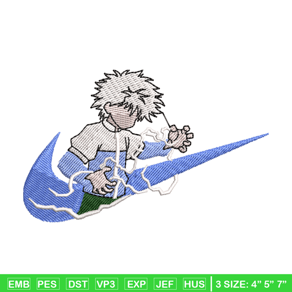 Killua zoldyck embroidery design, hunter x hunter embroidery, Logo design, anime design, anime shirt, Digital download.jpg