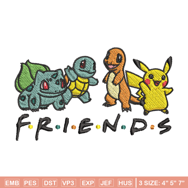 Pikachu friends embroidery design, Pokemon embroidery, Anime design, Embroidery file, Digital download, Embroidery shirt.jpg