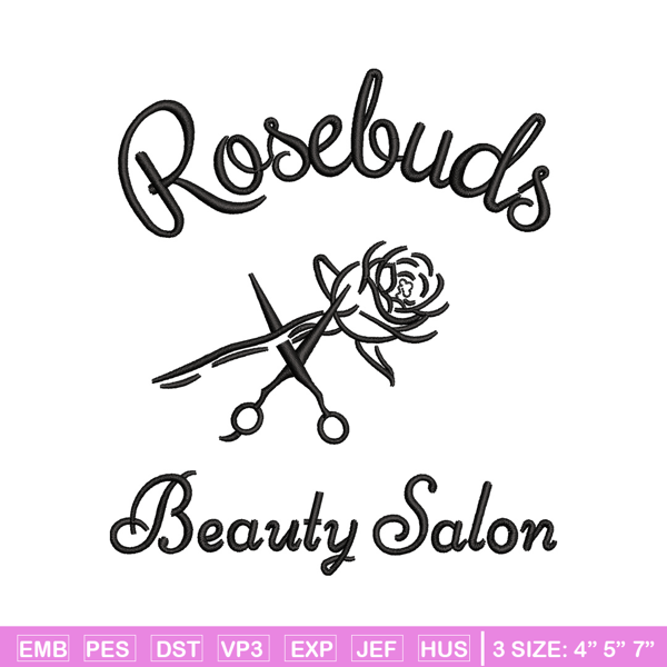Rosebudes embroidery design, Beauty salon embroidery, Emb design, Embroidery shirt, Embroidery file, Digital download.jpg