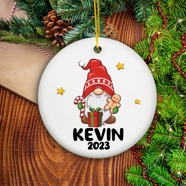 Boys Christmas Ornament,  Personalized Gnome Christmas Ornament, Cute Boys Christmas Ornament, Christmas Tree Decoration Gift For Family - 1.jpg